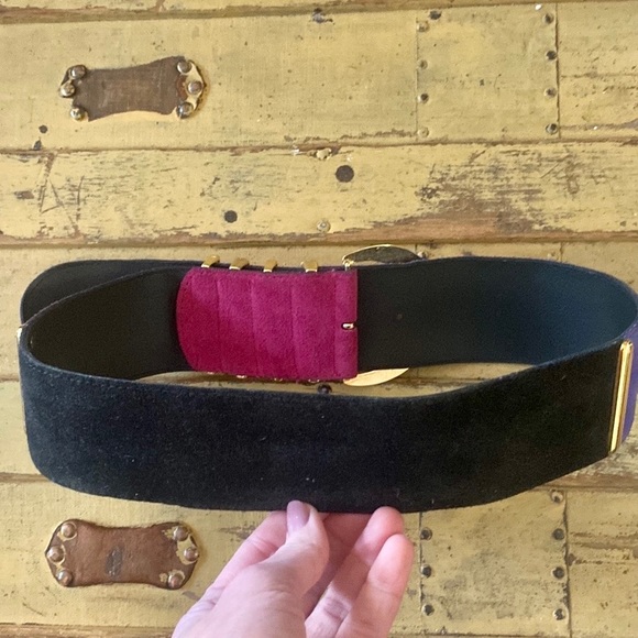 RETRO 90s VINTAGE LEATHER BELT THE LIMITED VINTAGE SUEDE LEATHER BELT M - Picture 7 of 10